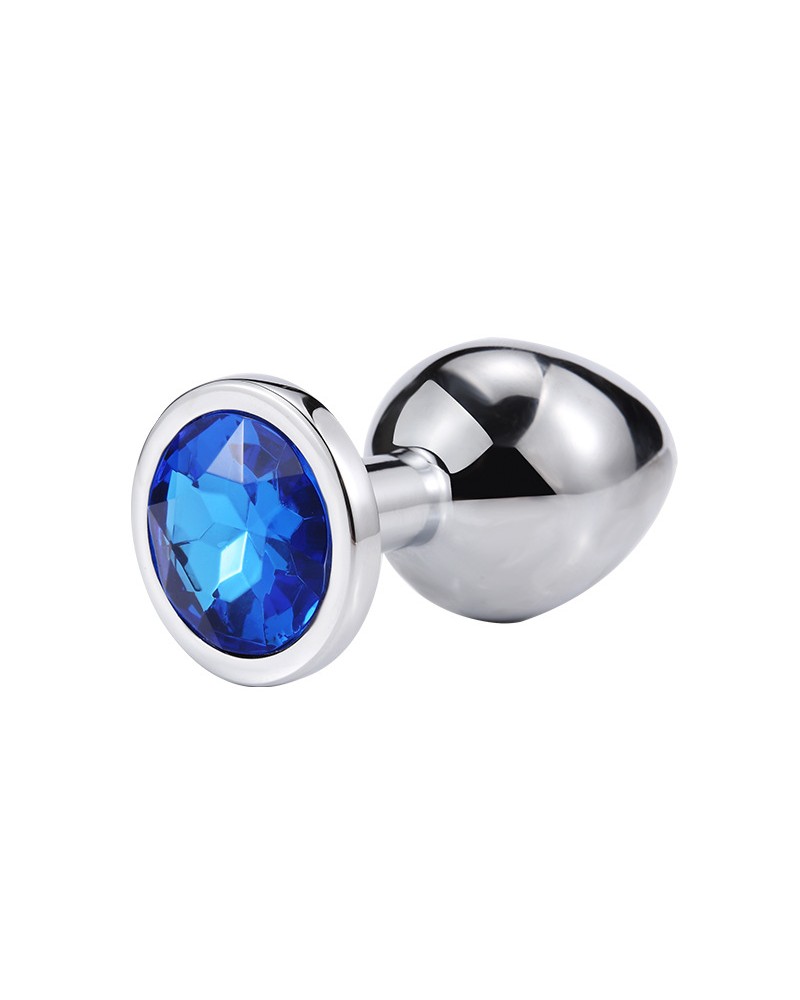Metal Anal Plug Blue Rhinestone - Medium Metal Anal Plug Blue Rhinestone - Medium