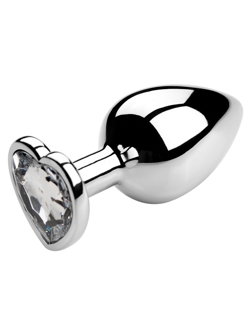 Heart Anal Plug Silver Rhinestone - Small Heart Anal Plug Silver Rhinestone - Small