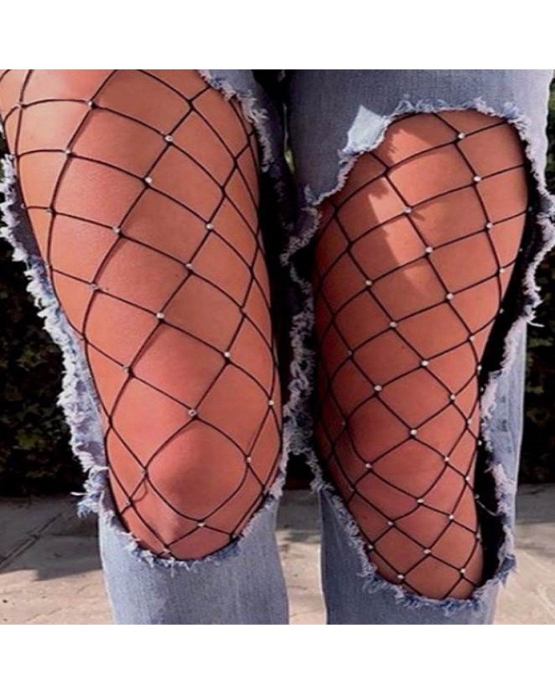 Ophelia's Dream Lingerie - Fashion Black Sparkle Fishnet Pantyhose 