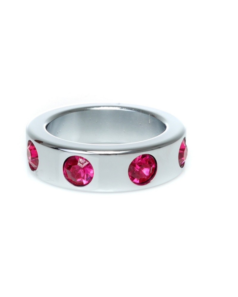 Metal Cock Ring with Pink Diamonds Medium Metal Cock Ring with Pink Diamonds Medium