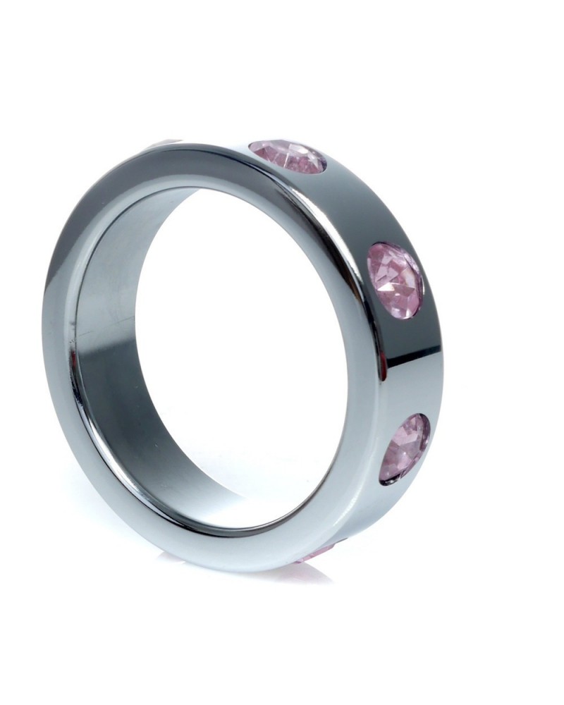 Metal Cock Ring with Rose Diamonds Large
