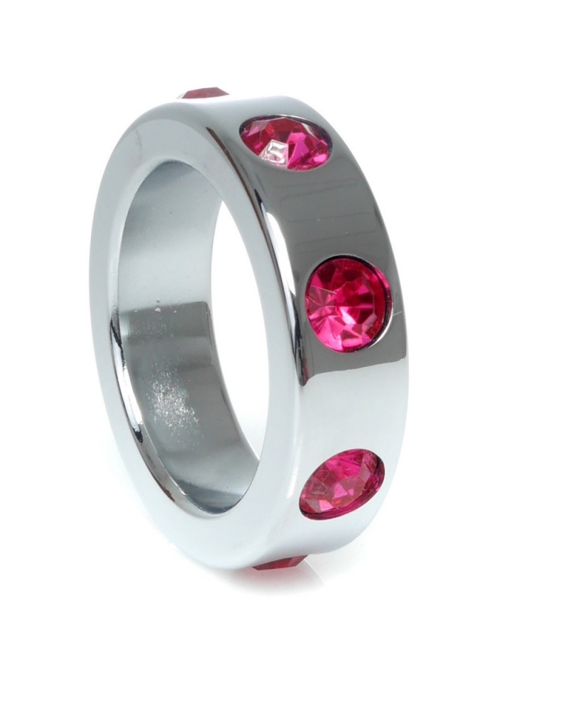 Metal Cock Ring with Pink Diamonds Medium Metal Cock Ring with Pink Diamonds Medium