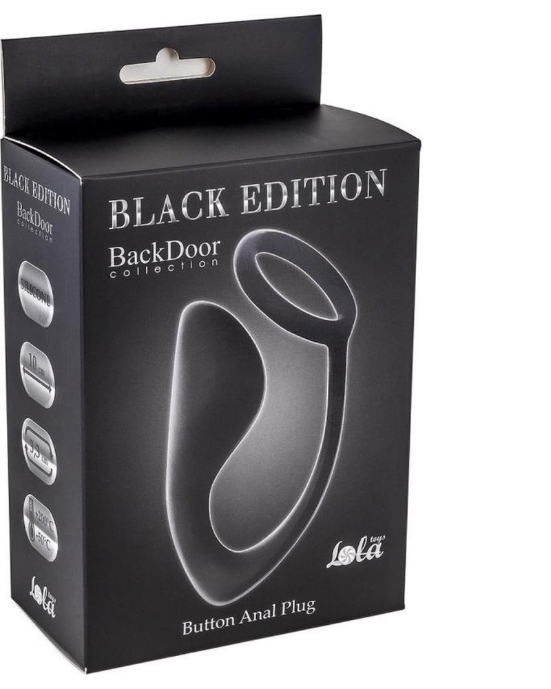Button Anal Plug Black