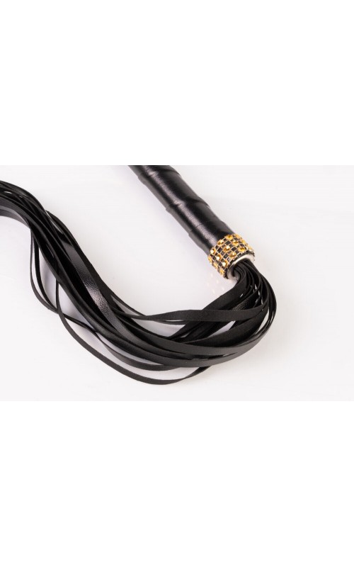 Kinkster – Vegan Leather – Handmade – Flogger gold crystals
