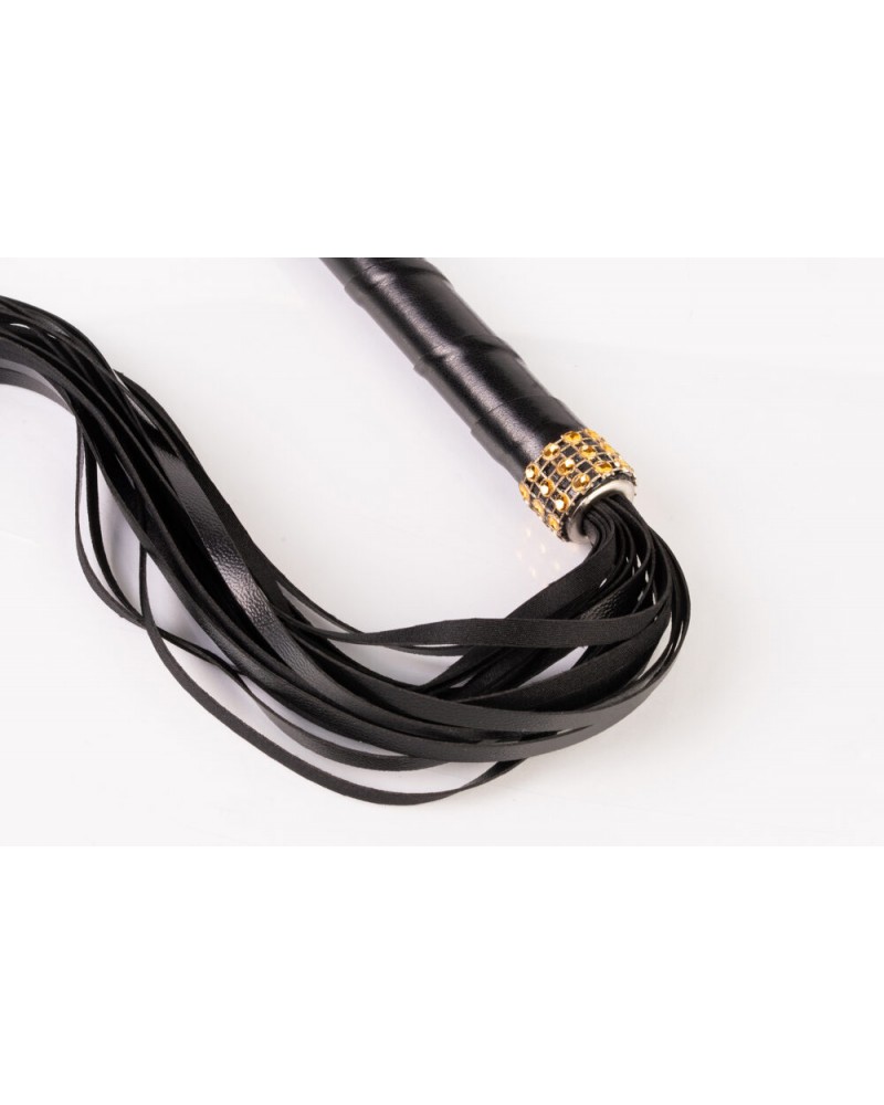 Kinkster – Vegan Leather – Handmade – Flogger gold crystals