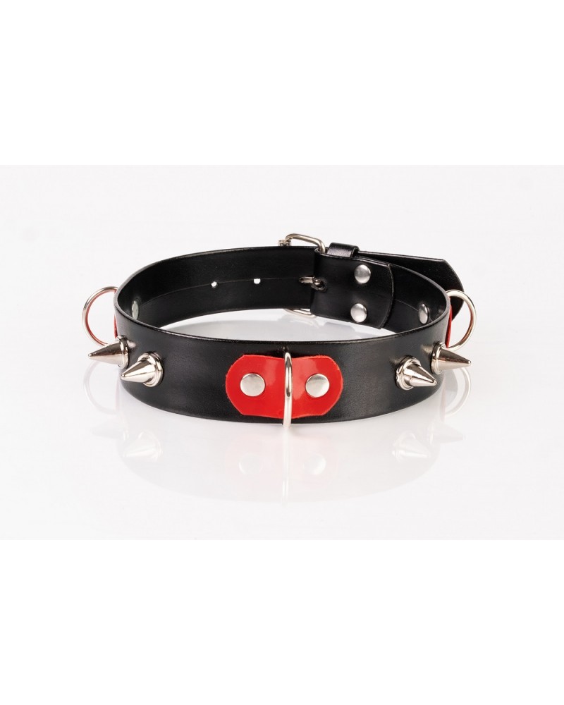 Kinkster – Vegan Leather – Handmade – Collar 3 spikes black