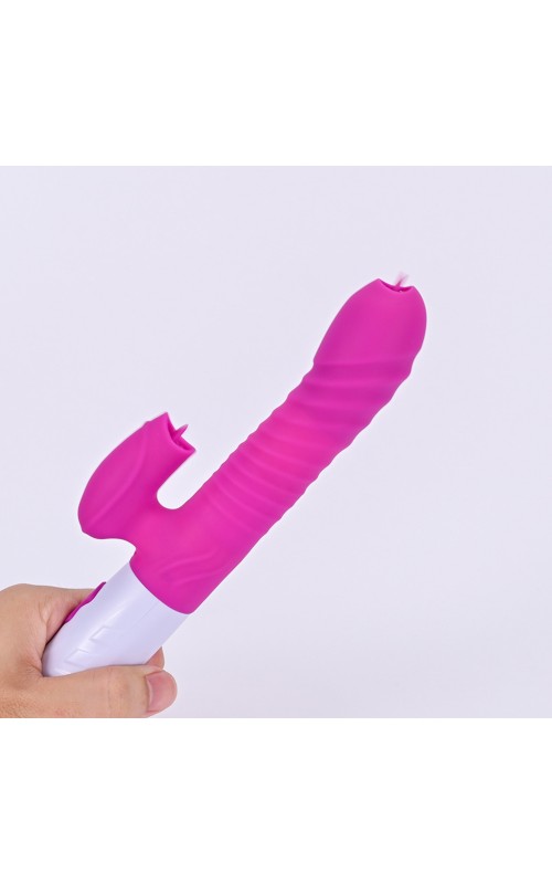 Foxshow – Vibrator – Silicone Vibrator USB 7 Function and Thrusting Function / Heating, purple