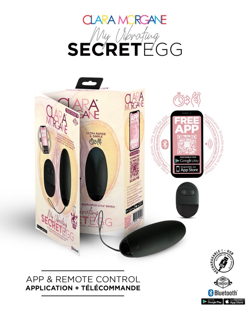 Clara Morgane- My Vibrating Secret EGG Black – App controlled Clara Morgane- My Vibrating Secret EGG Black – App controlled