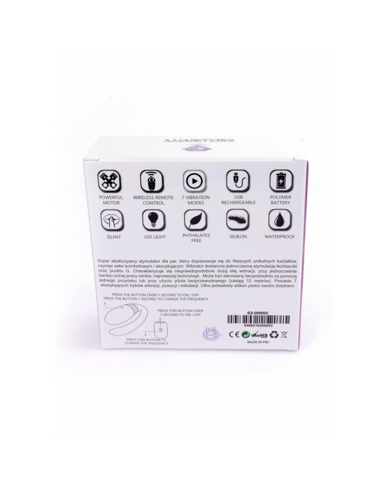 B-Series- Stimulator-V-Vibe Purple USB 7 Function / Remote Control