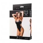 Reina bodysuit wetlook black