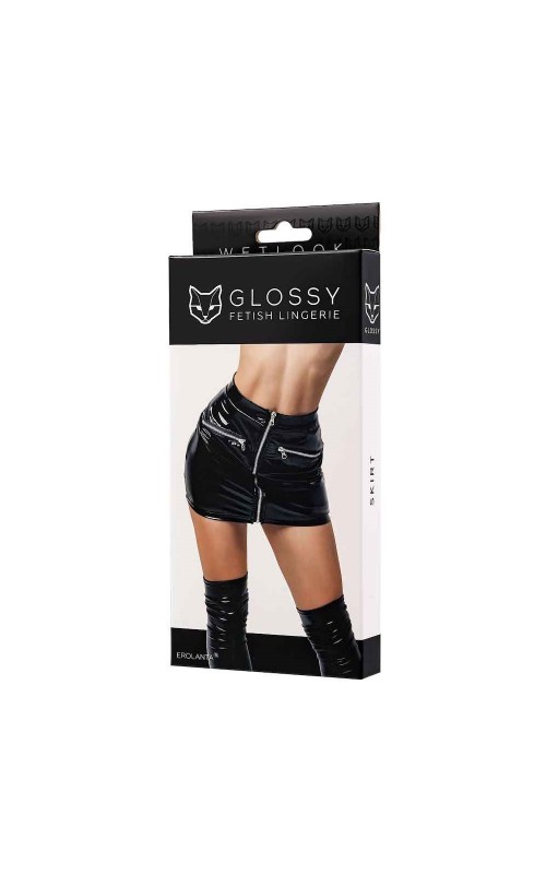 Billie skirt wetlook black