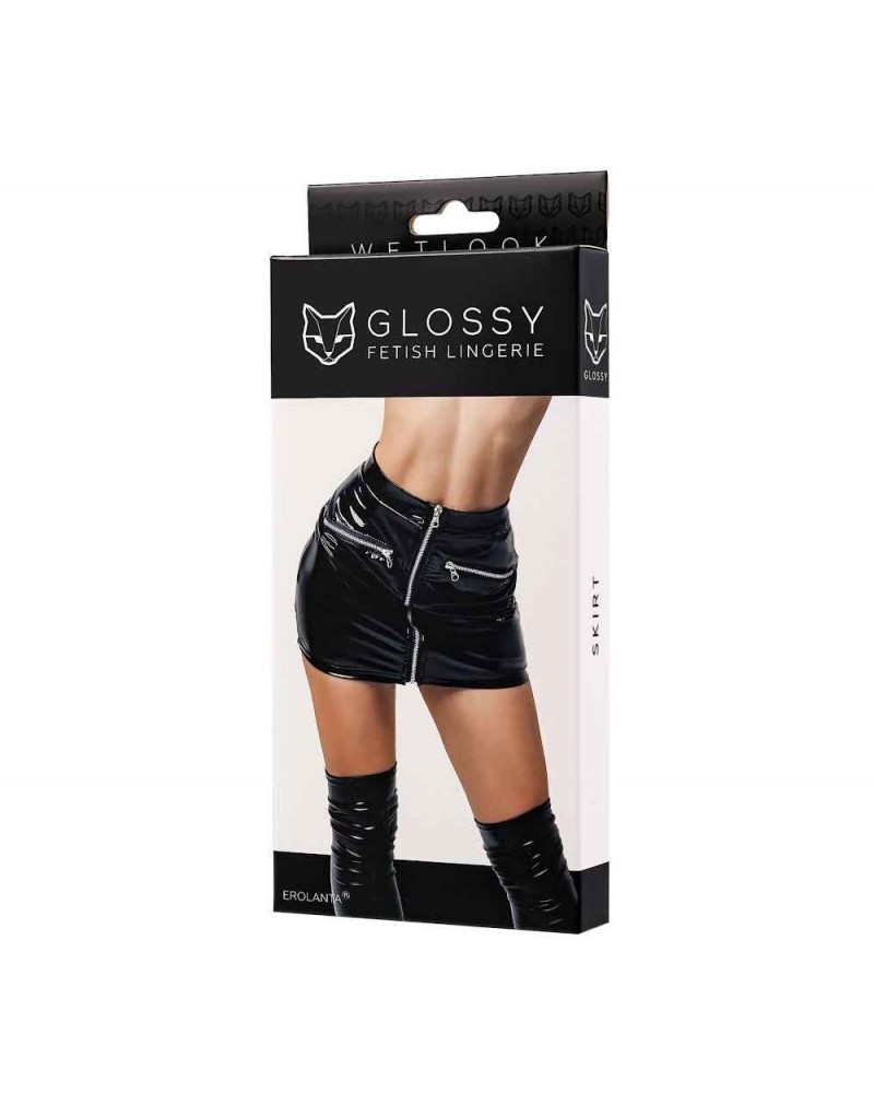 Billie skirt wetlook black
