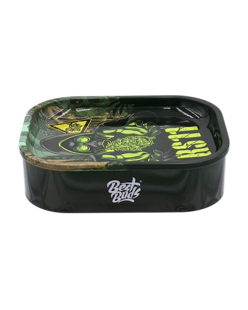 Best Buds Tin Box Rolling Tray with Storage RS11