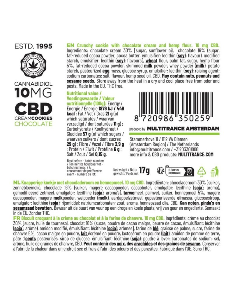 Haze Cream Cookie 10mg CBD Chocolate