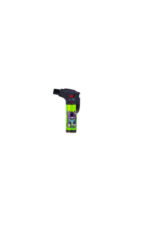 Prof Crazy Skulls Windproof Blue Flame Lighter - Green Prof Crazy Skulls Windproof Blue Flame Lighter - Green