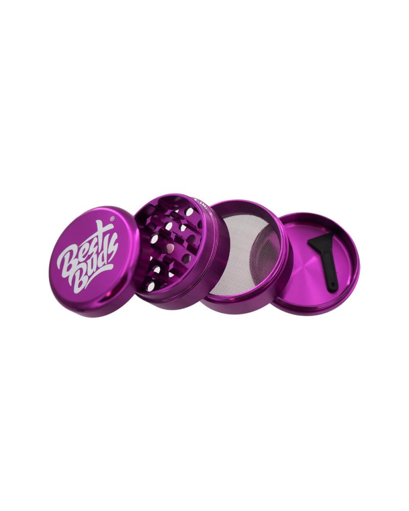 Best Buds Compact Ultra-Light Aluminium Grinder 4 Parts – 50mm- Purple