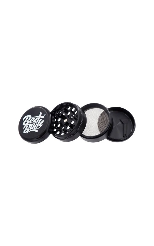 Best Buds Compact Ultra-Light Aluminium Grinder 4 Parts – 50mm- Black Best Buds Compact Ultra-Light Aluminium Grinder 4 Parts – 50mm- Black