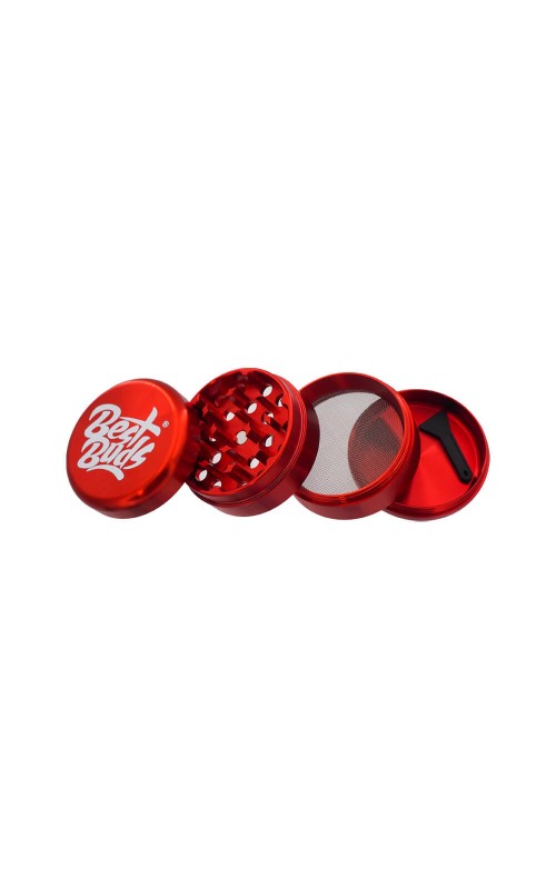 Best Buds Compact Ultra-Light Aluminium Grinder 4 Parts – 50mm- Red Best Buds Compact Ultra-Light Aluminium Grinder 4 Parts – 50mm- Red