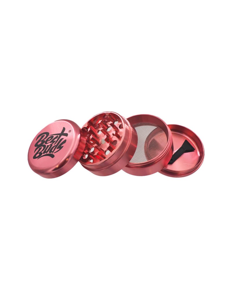 Best Buds Compact Ultra-Light Aluminium Grinder 4 Parts – 50mm- Pink