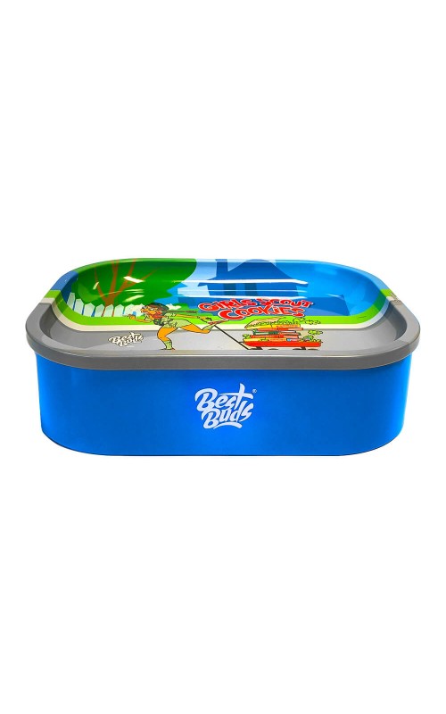 Best Buds Tin Box Rolling Tray with Storage Girl Scout Cookies