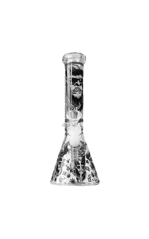 Glow in the Dark Black Gorilla Triple Thick Glass Bong 25cm