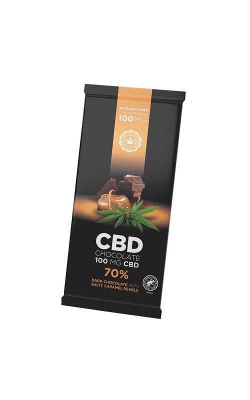 HaZe Cannabis Chocolate 70% Dark Salty Caramel 100mg CBD