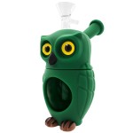 Owl Glass-Silicone Bong 16cm Green