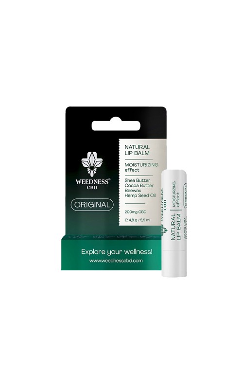 Weedness CBD Natural Lip Balm Original with Moisturizing Effect 4% CBD (4.8g)
