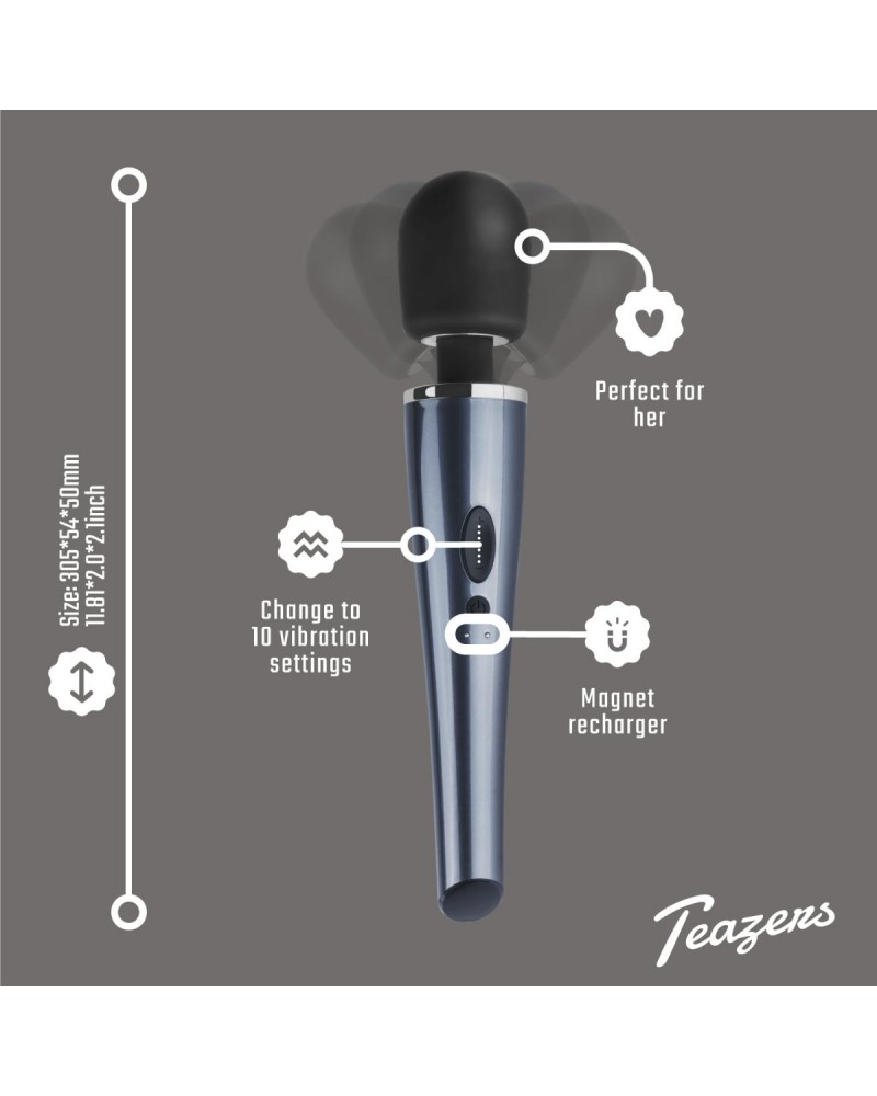 Black Lightning Wand Vibrator – Black