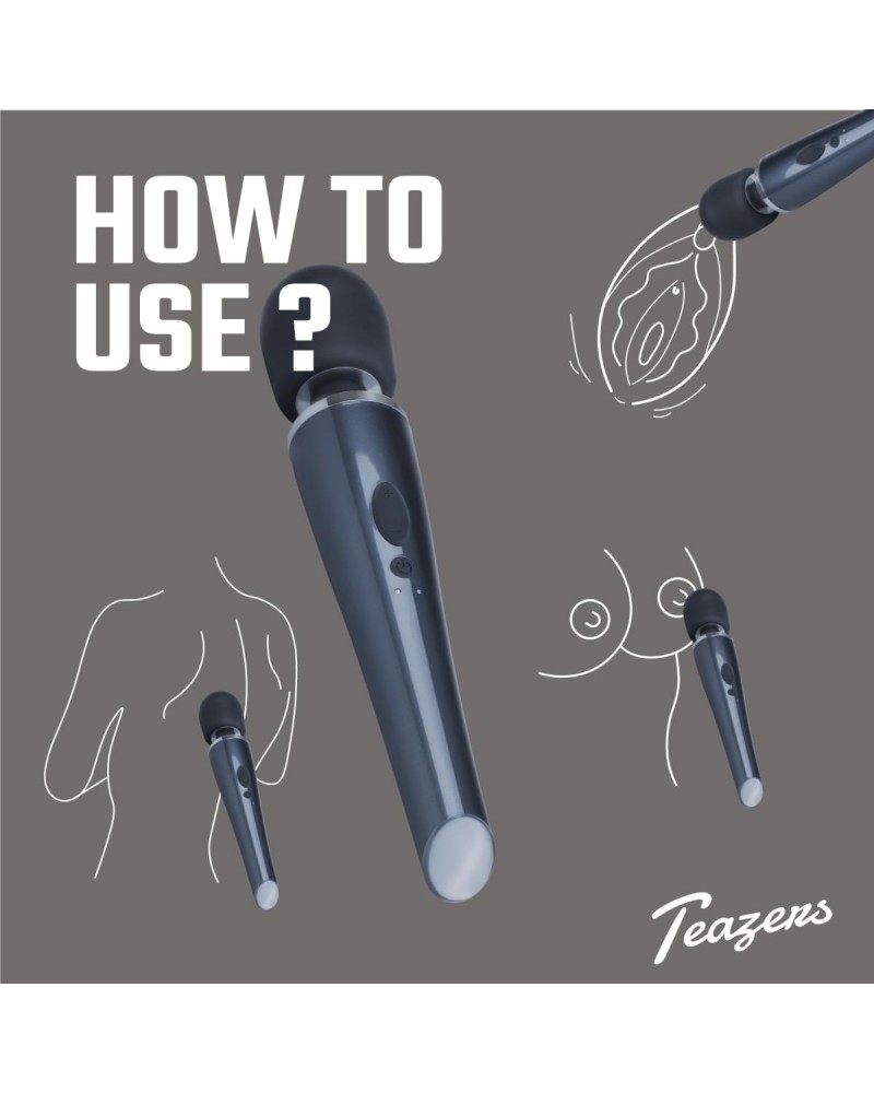 Black Lightning Wand Vibrator – Black