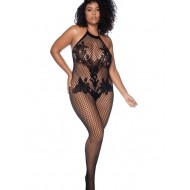 Mapalé- Plus Size Black Mesh Jumpsuit