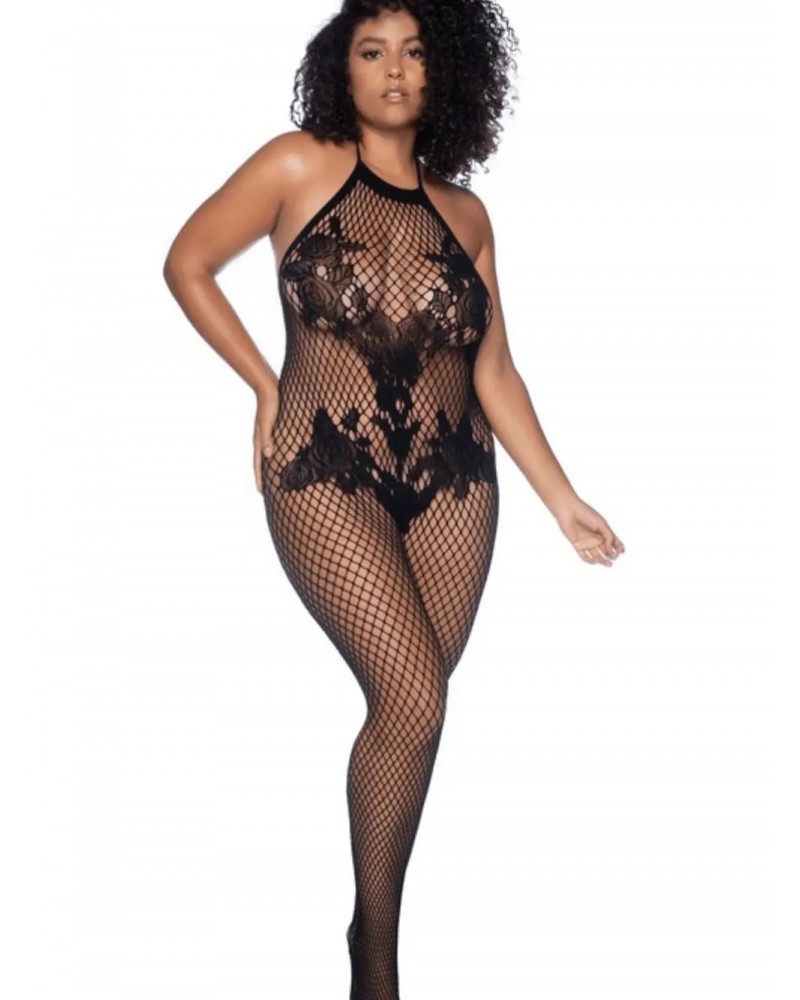 Mapalé- Plus Size Black Mesh Jumpsuit