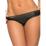 Mapalé- Black Wetlook Thong with Gathered Buttocks