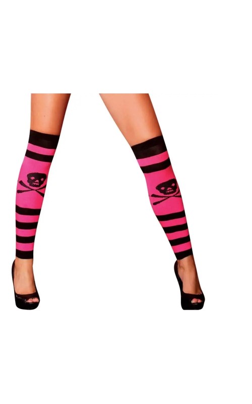 Leg Warmer Pink w/ Skulls