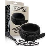 INTOYOU BLACK SHADOW- Collar with Leash Vegan Leather INTOYOU BLACK SHADOW- Collar with Leash Vegan Leather