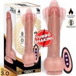 Tiberio Realistic Turbo Shaking Dildo with Thrusting, 360º Rotation, and Remote Control Liquid Silicone	