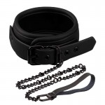 INTOYOU BLACK SHADOW- Collar with Leash Vegan Leather INTOYOU BLACK SHADOW- Collar with Leash Vegan Leather