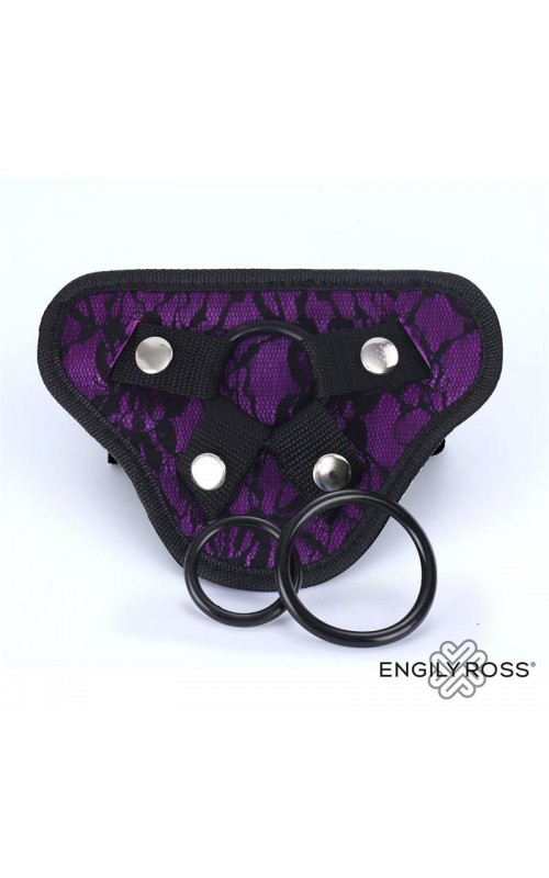 Miley Universal Adjustable Harness with 3 Silicone Rings Purple	