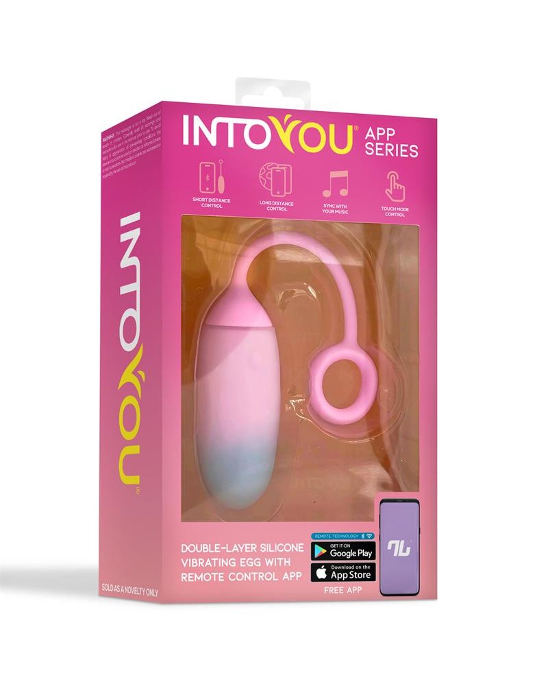 Vibrating Egg with APP Double Layer Silicone Blue/Purple