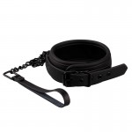 INTOYOU BLACK SHADOW- Collar with Leash Vegan Leather INTOYOU BLACK SHADOW- Collar with Leash Vegan Leather