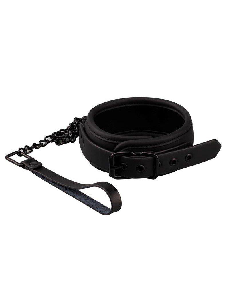 INTOYOU BLACK SHADOW- Collar with Leash Vegan Leather INTOYOU BLACK SHADOW- Collar with Leash Vegan Leather