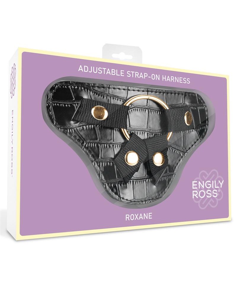 Roxane Universal Adjustable Harness with 3 Silicone Rings Black	