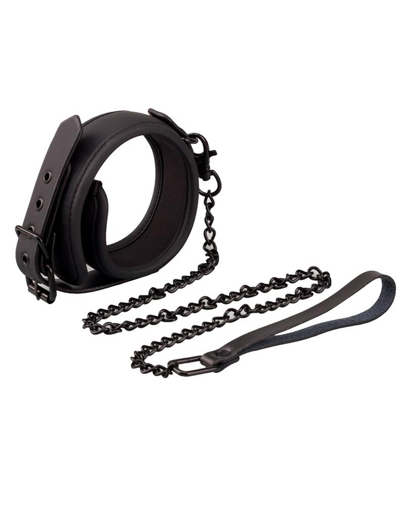 INTOYOU BLACK SHADOW- Collar with Leash Vegan Leather INTOYOU BLACK SHADOW- Collar with Leash Vegan Leather