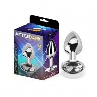 Butt Plug with Jewel Diamond White Size M Aluminium
