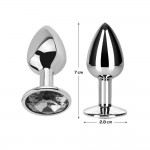 Butt Plug with Jewel Diamond White Size S Aluminium