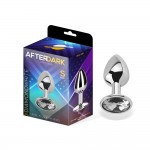 Butt Plug with Jewel Diamond White Size S Aluminium