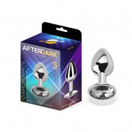 Butt Plug with Jewel Diamond White Size S Aluminium