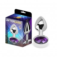 Butt Plug with Jewel Purple Amethyst Size L Aluminium