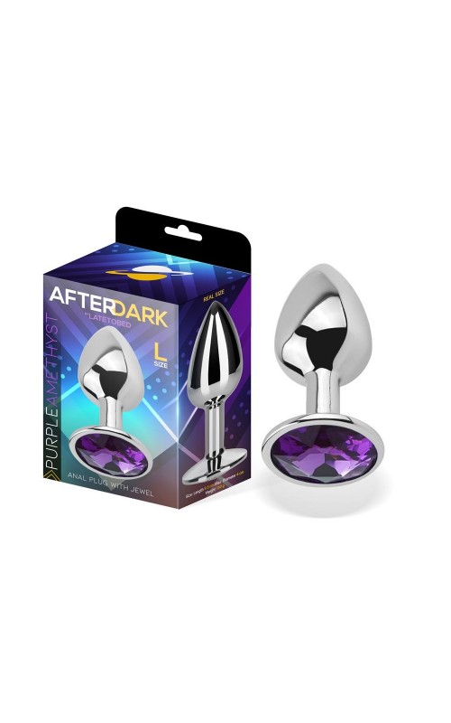 Butt Plug with Jewel Purple Amethyst Size L Aluminium