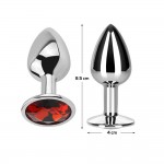 Butt Plug with Jewel Red Rubby Size L Aluminium